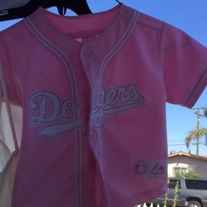 Toddler pink dodgers jersey